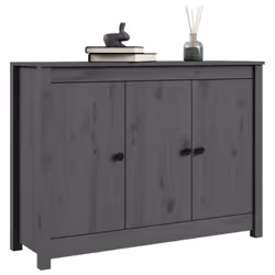 vidaXL Solid Wood Pine Sideboard Side Cabinet Home Organiser Multi Colours - Grey - Additional view 5