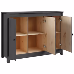 vidaXL Solid Wood Pine Sideboard Side Cabinet Home Organiser Multi Colours - Grey - Additional view 7