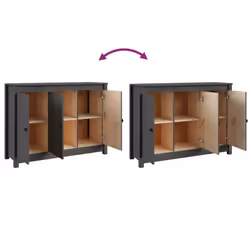 vidaXL Solid Wood Pine Sideboard Side Cabinet Home Organiser Multi Colours - Grey - Additional view 8
