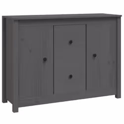 vidaXL Solid Wood Pine Sideboard Side Cabinet Home Organiser Multi Colours - Grey