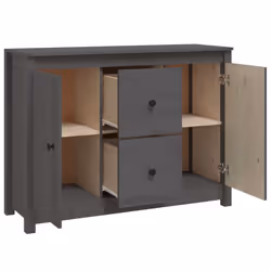 vidaXL Solid Wood Pine Sideboard Side Cabinet Home Organiser Multi Colours - Grey - Additional view 4