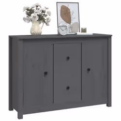 vidaXL Solid Wood Pine Sideboard Side Cabinet Home Organiser Multi Colours - Grey - Additional view 6