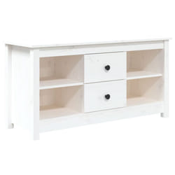 vidaXL Solid Wood Pine TV Cabinet TV Console Media Unit Cabinet Multi Colours - White