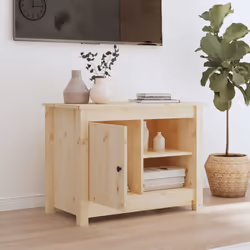 vidaXL Solid Wood Pine TV Cabinet Wooden TV Console Sideboard Multi Colours - Brown