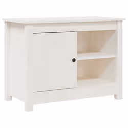 vidaXL Solid Wood Pine TV Cabinet Wooden TV Console Sideboard Multi Colours - White