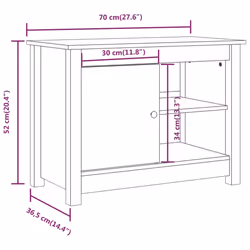 vidaXL Solid Wood Pine TV Cabinet Wooden TV Console Sideboard Multi Colours - White - Additional view 10