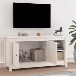 vidaXL Solid Wood Pine TV Cabinet TV Console Media Unit Cabinet Multi Colours - White - Additional view 6