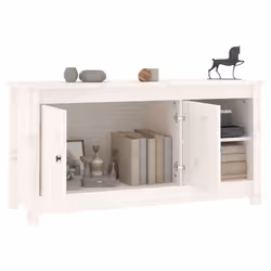 vidaXL Solid Wood Pine TV Cabinet TV Console Media Unit Cabinet Multi Colours - White - Additional view 7