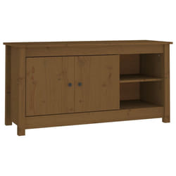 vidaXL Solid Wood Pine TV Cabinet TV Console Media Unit Cabinet Multi Colours - Honey brown