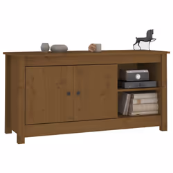 vidaXL Solid Wood Pine TV Cabinet TV Console Media Unit Cabinet Multi Colours - Honey brown - Additional view 8