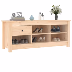 vidaXL Solid Wood Pine Shoe Cabinet Hallway Shoe Storage Rack Multi Colours - Brown - Additional view 7