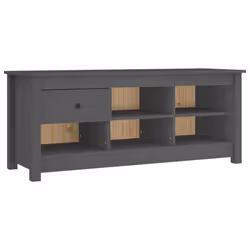 vidaXL Solid Wood Pine Shoe Cabinet Hallway Shoe Storage Rack Multi Colours - Grey
