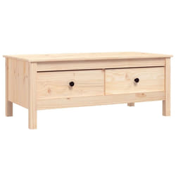 vidaXL Solid Wood Pine Coffee Table Indoor Accent Centre Table Multi Colours - Brown