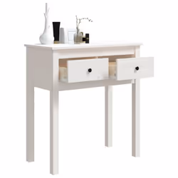 vidaXL Solid Wood Pine Console Table Multi Colours 100x35x75 cm/70x35x75 cm - white, 70 x 35 x 75 cm - Additional view 4