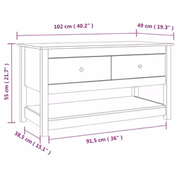 vidaXL Solid Wood Pine Coffee Table Wooden Side Centre Accent End Tea Table - Additional view 9