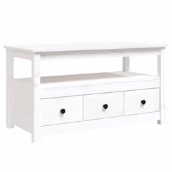 vidaXL Solid Wood Pine Coffee Table Side Centre Accent End Table Multi Colours - White
