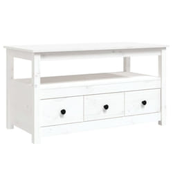 vidaXL Solid Wood Pine Coffee Table Side Centre Accent End Table Multi Colours - White