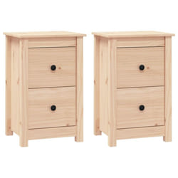 vidaXL 2x Solid Wood Pine Bedside Cabinets Nightstand End Table Bed Cabinet