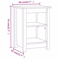 vidaXL 1/2x Solid Wood Pine Bedside Cabinet Nightstand End Table Multi Colours - Brown, 1
