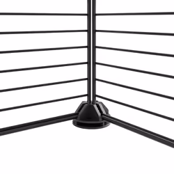 vidaXL Pet Cage with Door Black Steel Rabbit Hutch 1.5 cm/4.3 cm Multi Models - 20-panel with door, 1.5 cm - Additional view 2