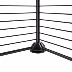 vidaXL Pet Cage Black Steel Rabbit Hutch Pet Cage 1.5 cm/4.3 cm Multi Models - 1.5 cm, 8-panel with door - Additional view 2