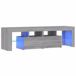 vidaXL TV Cabinet TV Stand with LED Lights Media Console Sideboard Grey Sonoma