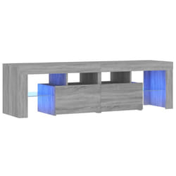 vidaXL TV Cabinet TV Stand with LED Lights Media Console Sideboard Grey Sonoma