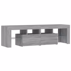 vidaXL TV Cabinet TV Stand with LED Lights Media Console Sideboard Grey Sonoma