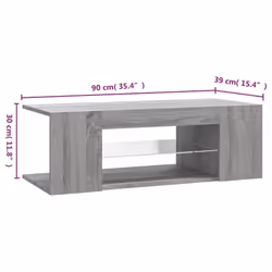 vidaXL TV Cabinet with LED Lights TV Stand TV Unit Hall Entertainment Cenrtre - Grey sonoma