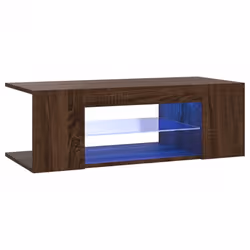 vidaXL TV Cabinet with LED Lights TV Stand TV Unit Hall Entertainment Cenrtre - Brown oak
