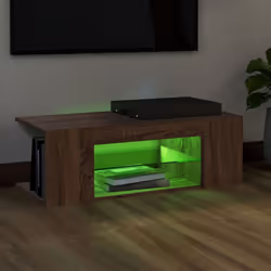 vidaXL TV Cabinet with LED Lights TV Stand TV Unit Hall Entertainment Cenrtre - Brown oak - Additional view 6