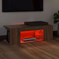 vidaXL TV Cabinet with LED Lights TV Stand TV Unit Hall Entertainment Cenrtre - Brown oak - Additional view 7