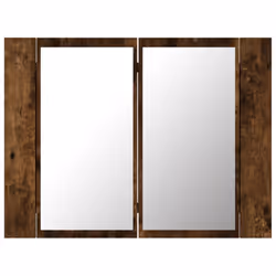 vidaXL LED Bathroom Mirror Cabinet Washroom Mirror Storage Cupboard Organiser - smoked oak - Additional view 7