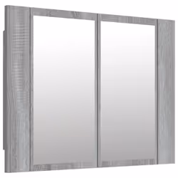 vidaXL LED Bathroom Mirror Cabinet Washroom Mirror Storage Cupboard Organiser - grey sonoma