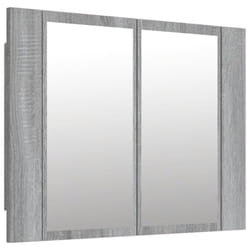 vidaXL LED Bathroom Mirror Cabinet Washroom Mirror Storage Cupboard Organiser - grey sonoma