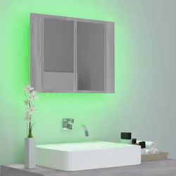 vidaXL LED Bathroom Mirror Cabinet Washroom Mirror Storage Cupboard Organiser - grey sonoma - Additional view 4