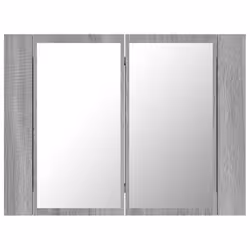 vidaXL LED Bathroom Mirror Cabinet Washroom Mirror Storage Cupboard Organiser - grey sonoma - Additional view 7