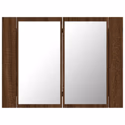 vidaXL LED Bathroom Mirror Cabinet Washroom Mirror Storage Cupboard Organiser - brown oak - Additional view 7