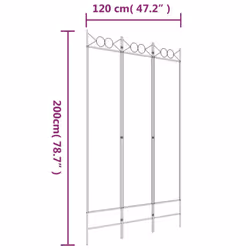 vidaXL 6-Panel Room Divider Fabric Privacy Screen Paravent Multi Colours/Sizes - White, 120 x 200 cm - Additional view 7