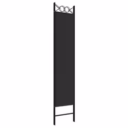 vidaXL 6-Panel Room Divider Fabric Privacy Screen Paravent Multi Colours/Sizes - Black, 120 x 200 cm - Additional view 5