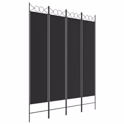 vidaXL 6-Panel Room Divider Fabric Privacy Screen Paravent Multi Colours/Sizes - Black, 160 x 200 cm