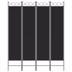 vidaXL 6-Panel Room Divider Fabric Privacy Screen Paravent Multi Colours/Sizes - Black, 160 x 200 cm