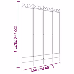 vidaXL 6-Panel Room Divider Fabric Privacy Screen Paravent Multi Colours/Sizes - Black, 160 x 200 cm - Additional view 7