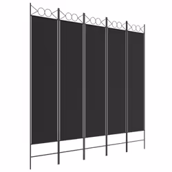 vidaXL 6-Panel Room Divider Fabric Privacy Screen Paravent Multi Colours/Sizes - Black, 200 x 200 cm