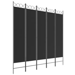 vidaXL 6-Panel Room Divider Fabric Privacy Screen Paravent Multi Colours/Sizes - Black, 200 x 200 cm