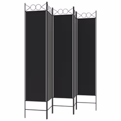 vidaXL 6-Panel Room Divider Fabric Privacy Screen Paravent Multi Colours/Sizes - Black, 200 x 200 cm - Additional view 4