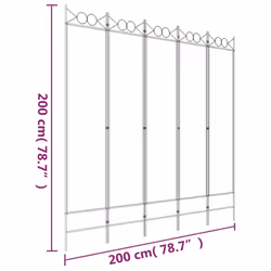 vidaXL 6-Panel Room Divider Fabric Privacy Screen Paravent Multi Colours/Sizes - Black, 200 x 200 cm - Additional view 7