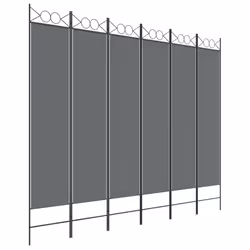 vidaXL 6-Panel Room Divider Fabric Privacy Screen Paravent Multi Colours/Sizes - Anthracite, 240 x 200 cm