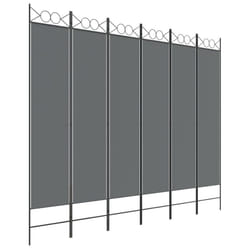 vidaXL 6-Panel Room Divider Fabric Privacy Screen Paravent Multi Colours/Sizes - Anthracite, 240 x 200 cm