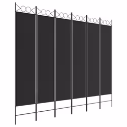 vidaXL 6-Panel Room Divider Fabric Privacy Screen Paravent Multi Colours/Sizes - Black, 240 x 200 cm